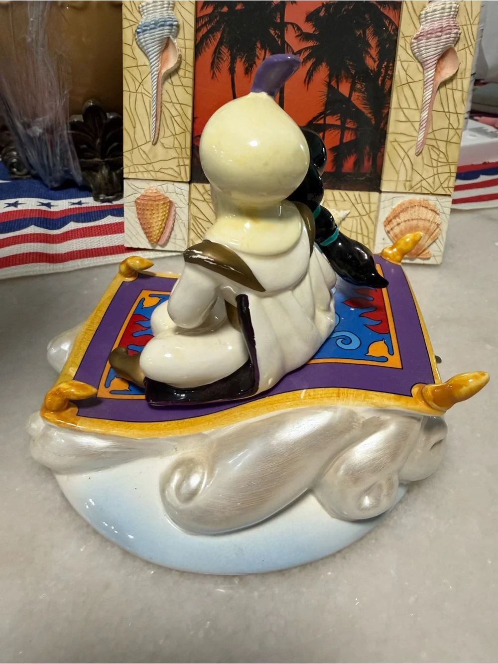 Romantic Magic Carpet Figurine - Blue, Purple & Gold